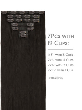 Détails des clips des extensions de cheveux marron foncé Wennalife