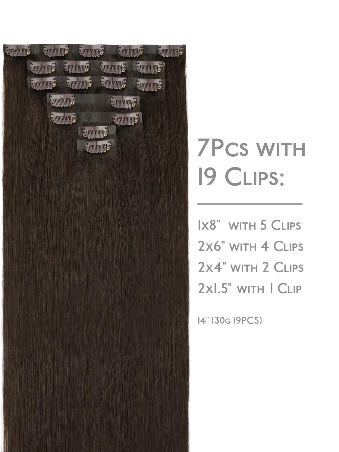 Détails des clips des extensions de cheveux Wennalife