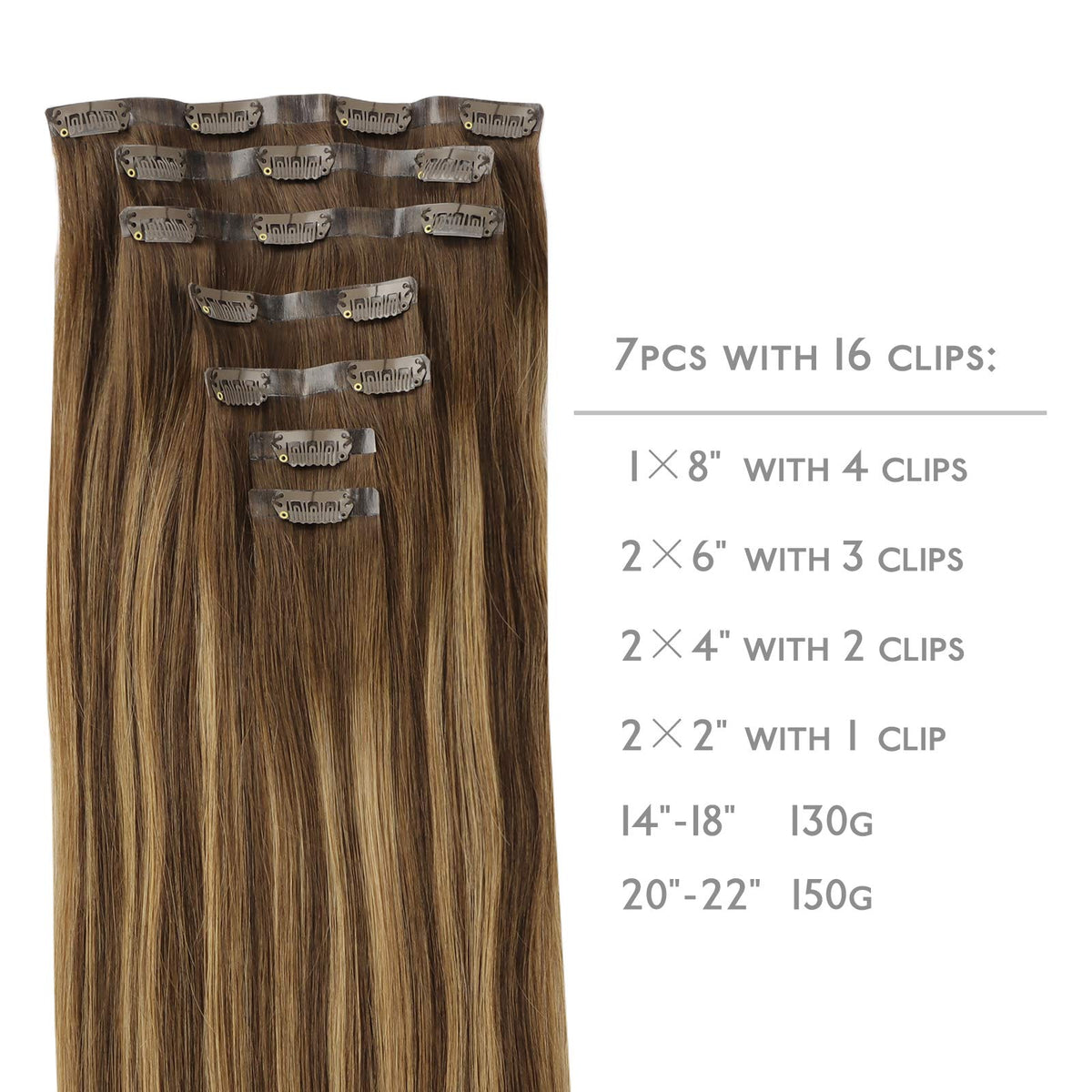 Détails des clips des extensions de cheveux Wennalife
