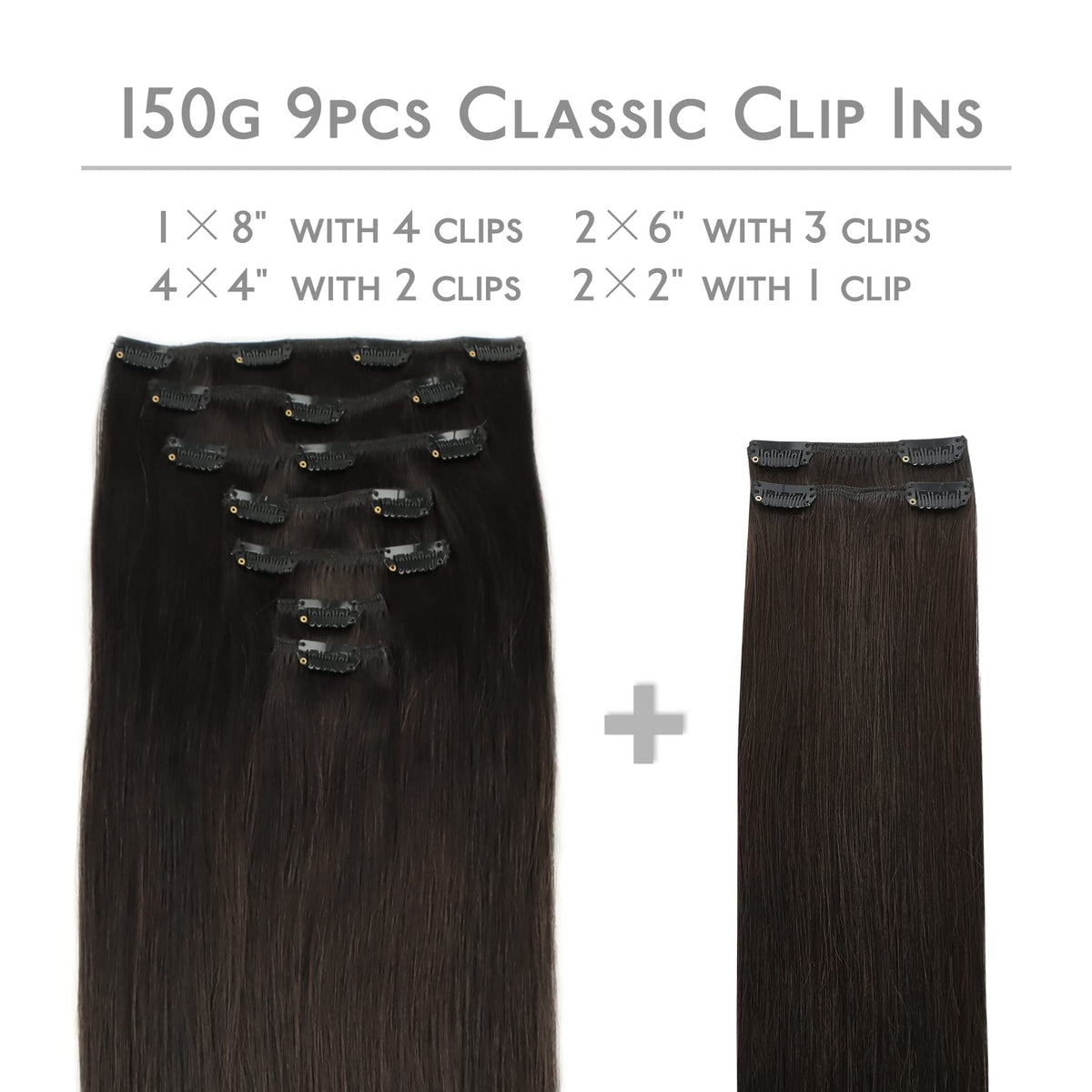 Détails des clips des extensions de cheveux Wennalife
