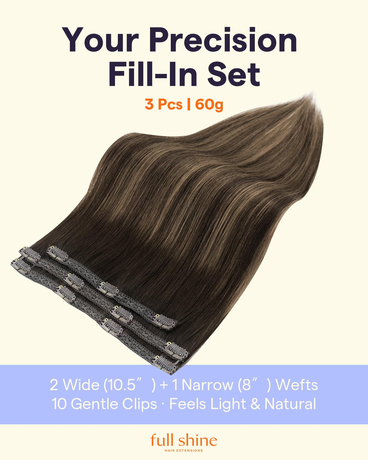 Détails des clips des extensions Full Shine