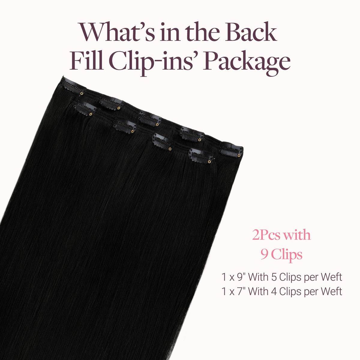 Détails des clips des extensions GOO GOO avec rembourrage