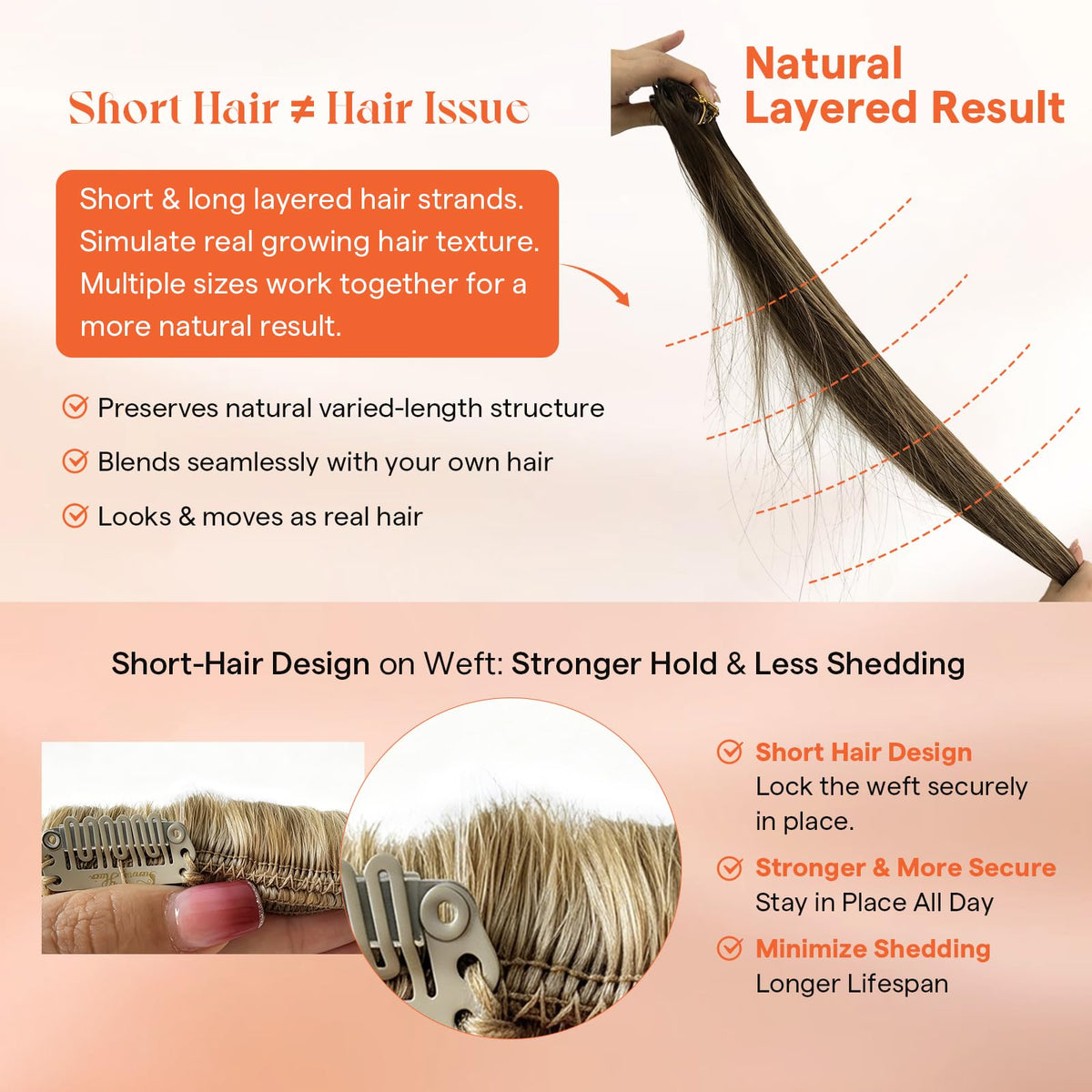 Détails des clips des Sunny Hair Extensions Clip-in