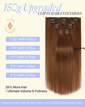 Détails des clips en acier inoxydable des extensions Full Shine