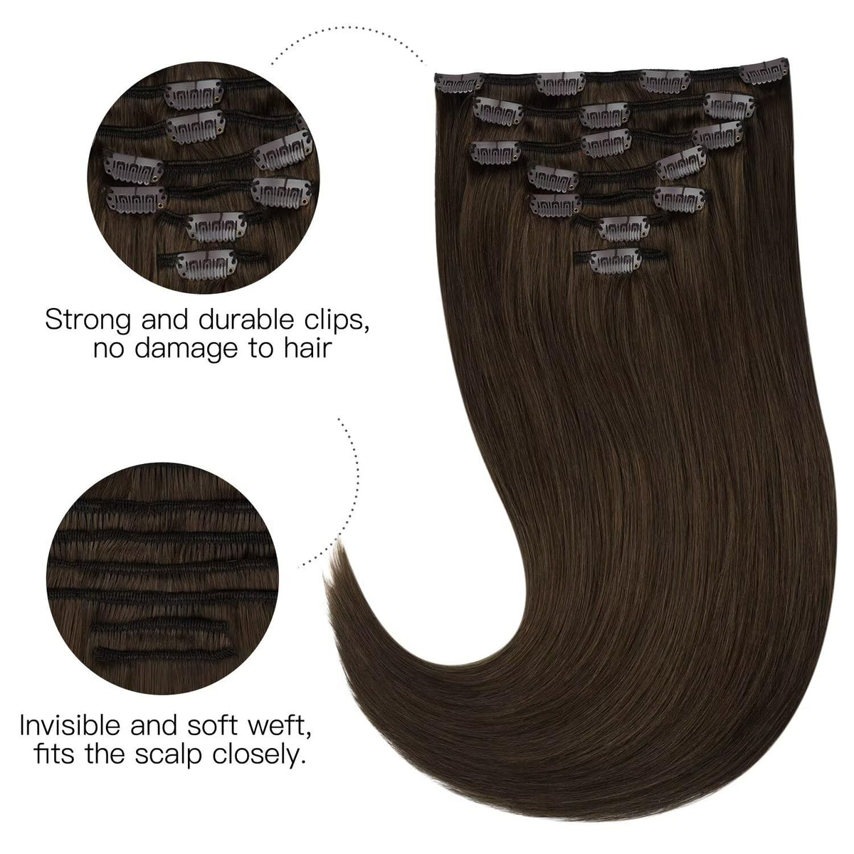Détails des clips en acier inoxydable des extensions Hotbanana