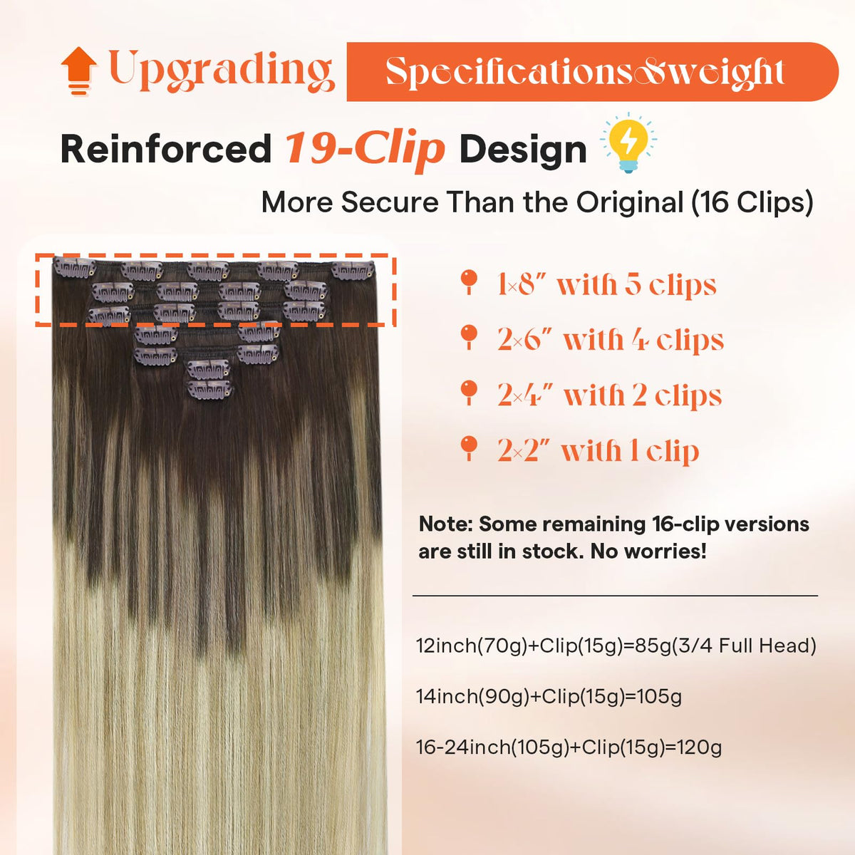 Détails des clips en acier inoxydable des extensions Sunny Hair
