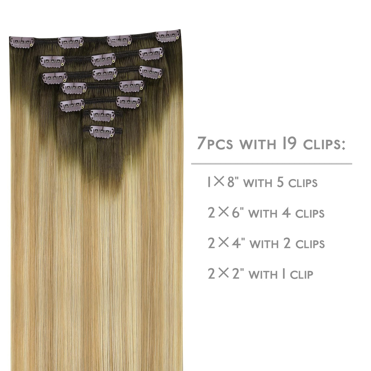 Détails des clips en silicone des extensions capillaires Wennalife