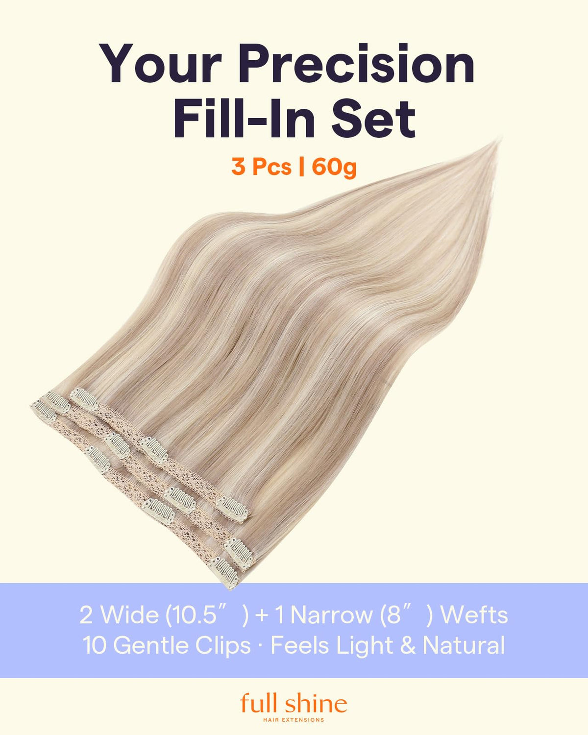 Détails des clips en silicone des extensions Full Shine