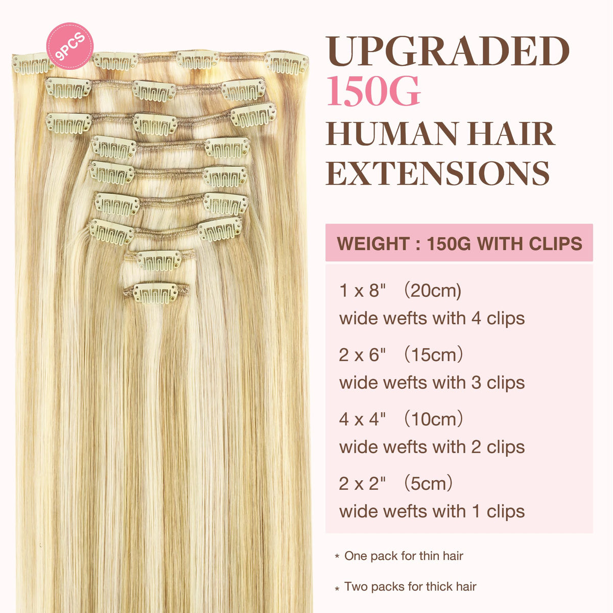 Détails des clips en silicone des extensions GOO GOO
