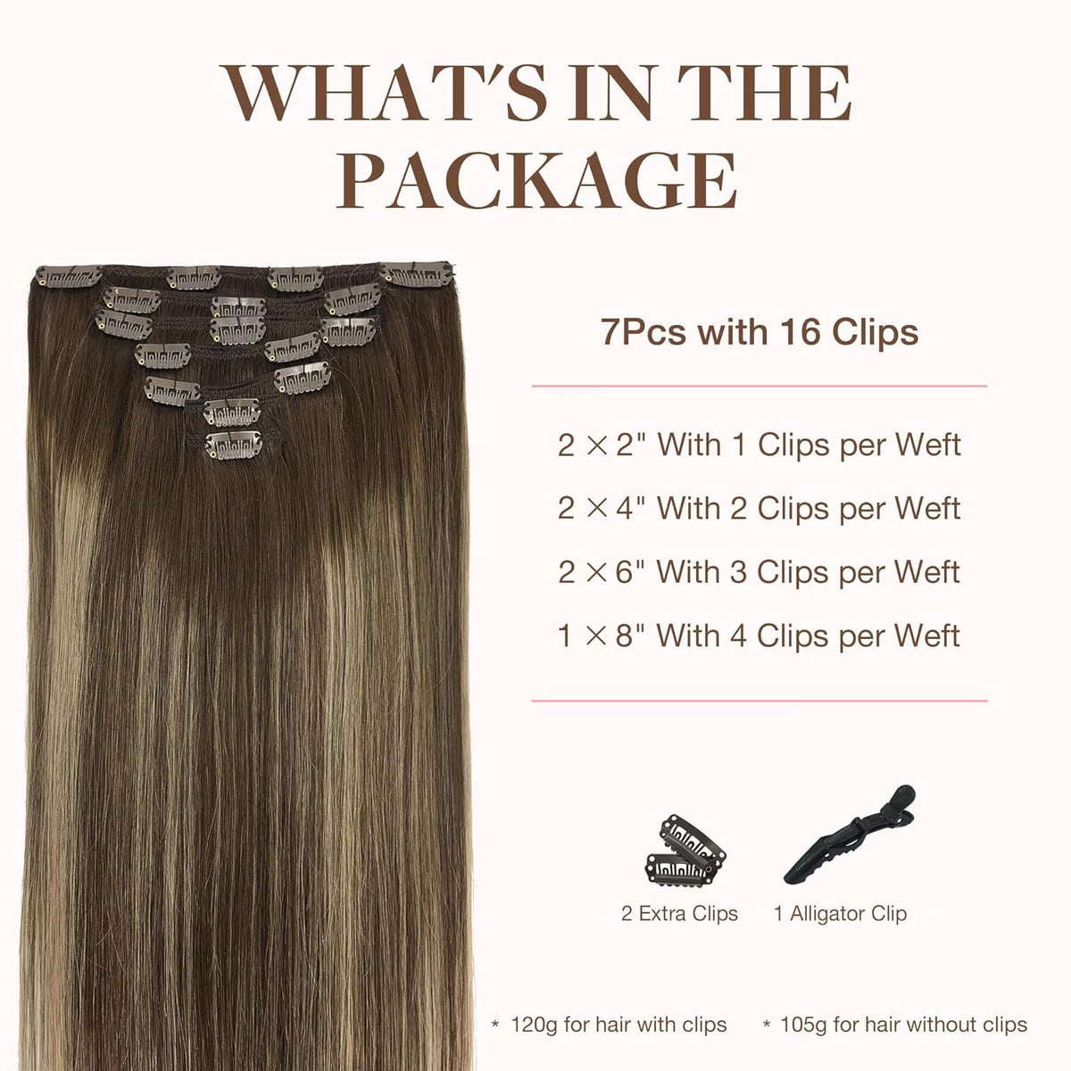 Détails des clips en silicone des extensions GOO GOO