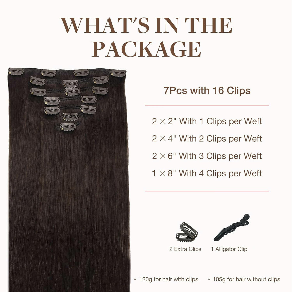 Détails des clips en silicone des extensions GOO GOO