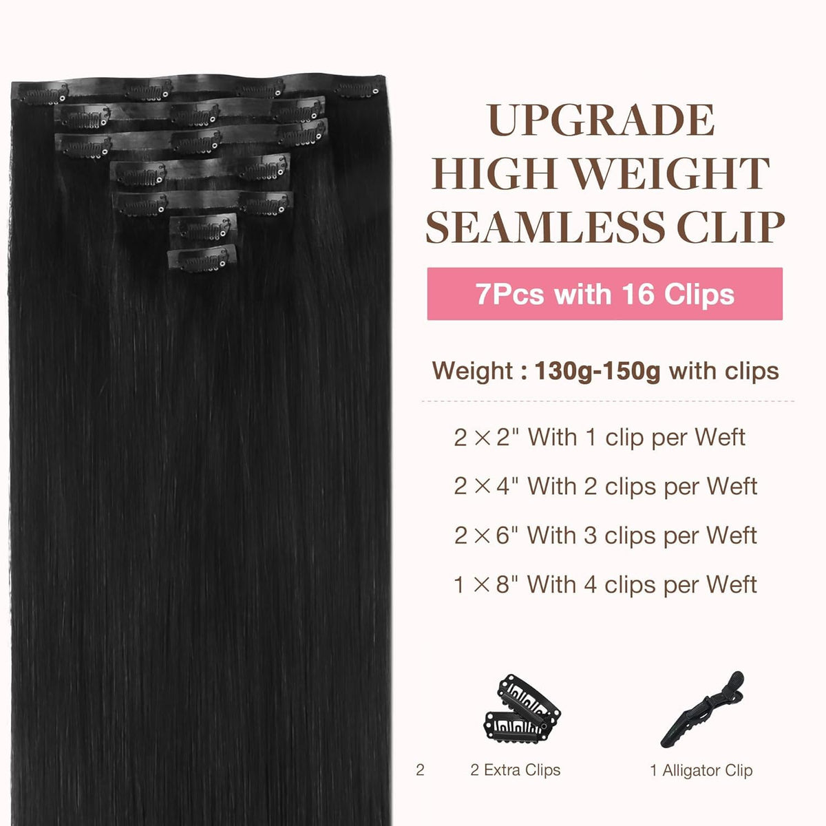 Détails des clips en silicone des extensions GOO GOO