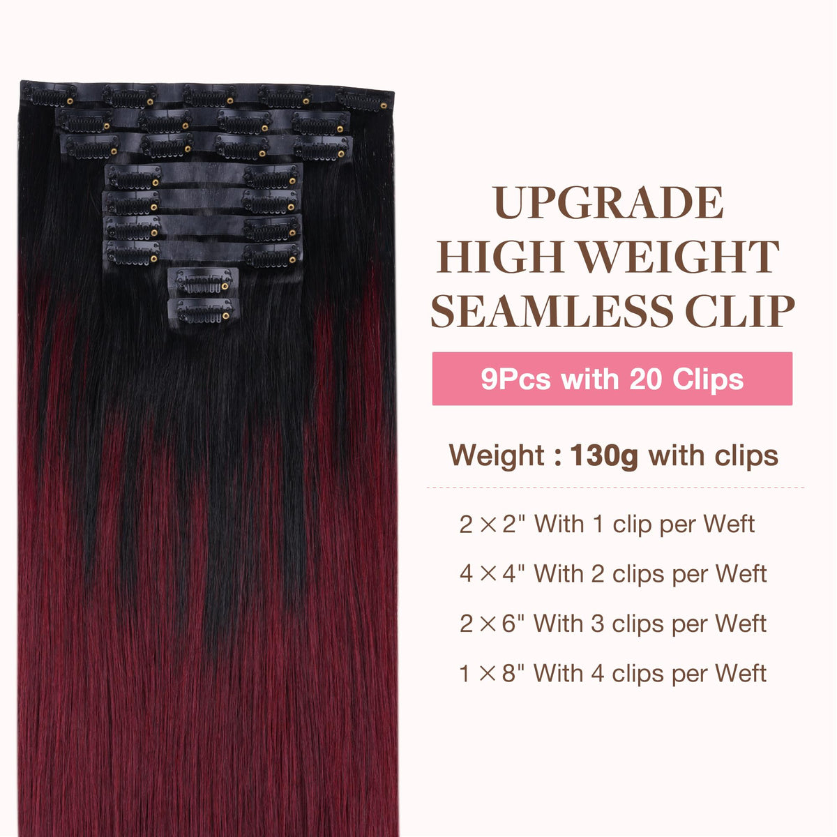 Détails des clips en silicone des extensions GOO GOO