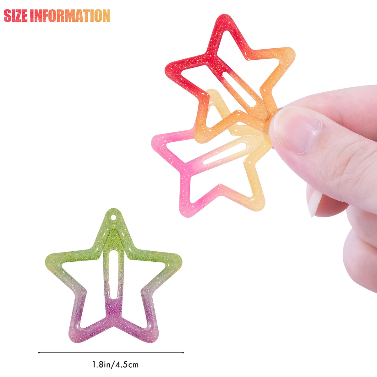 Détails des clips étoiles colorés SAOROPEB