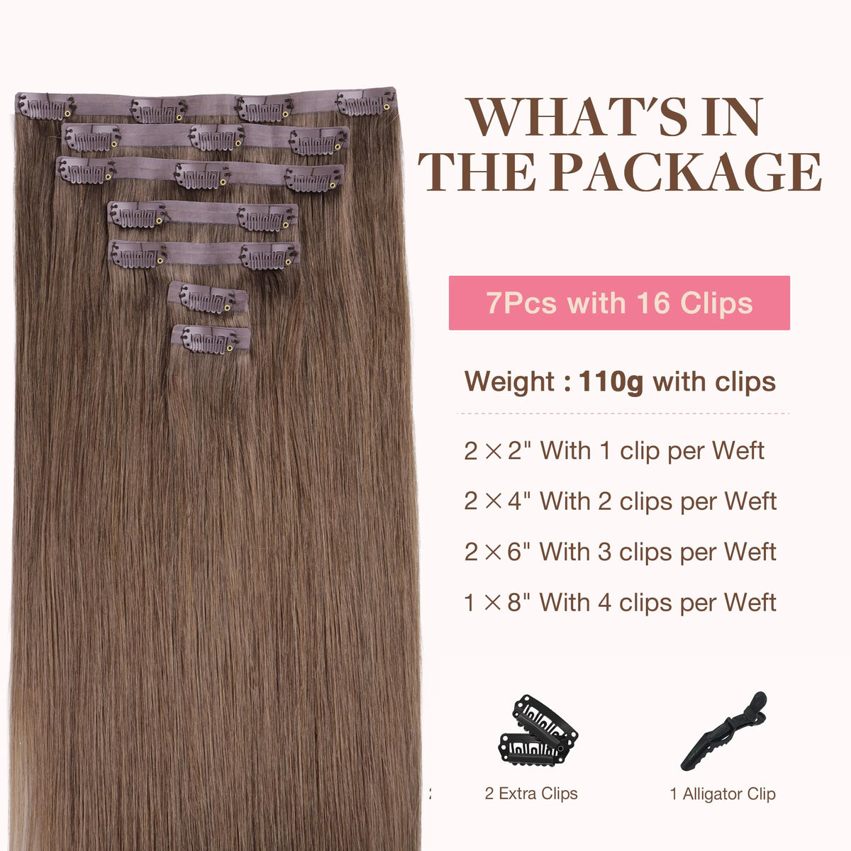 Détails des clips fins des extensions GOO GOO