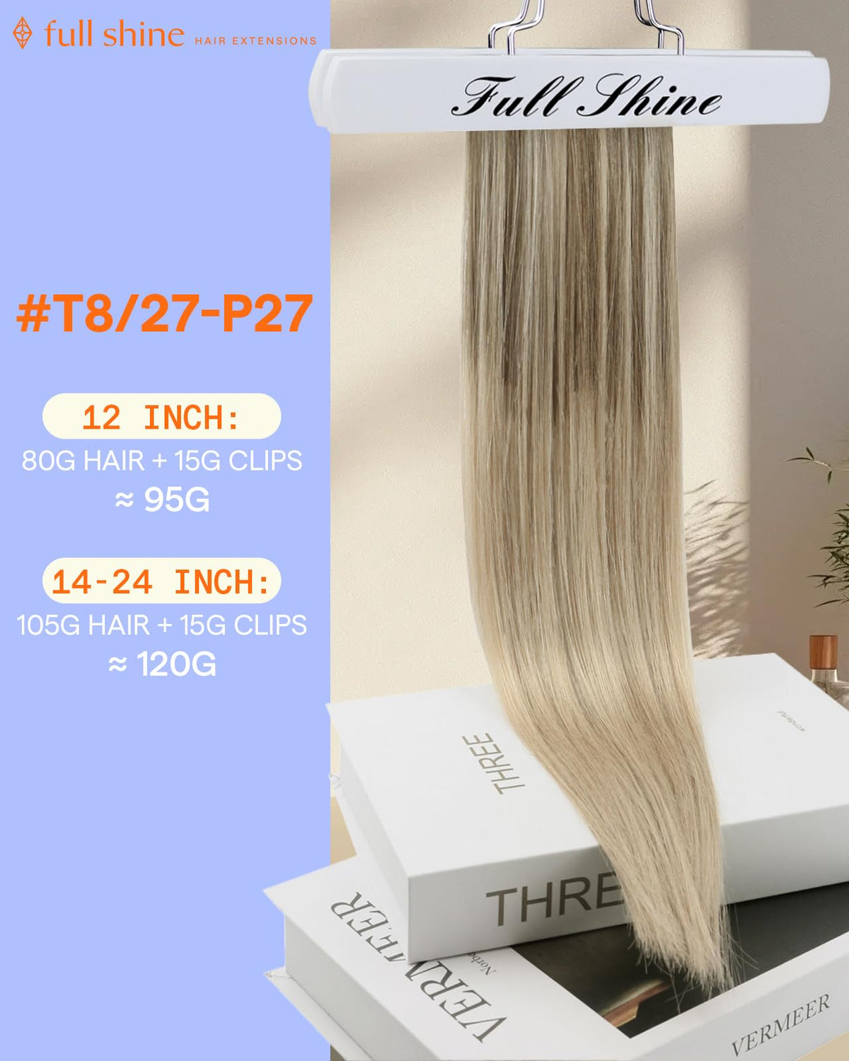 Détails des clips renforcés des extensions Full Shine