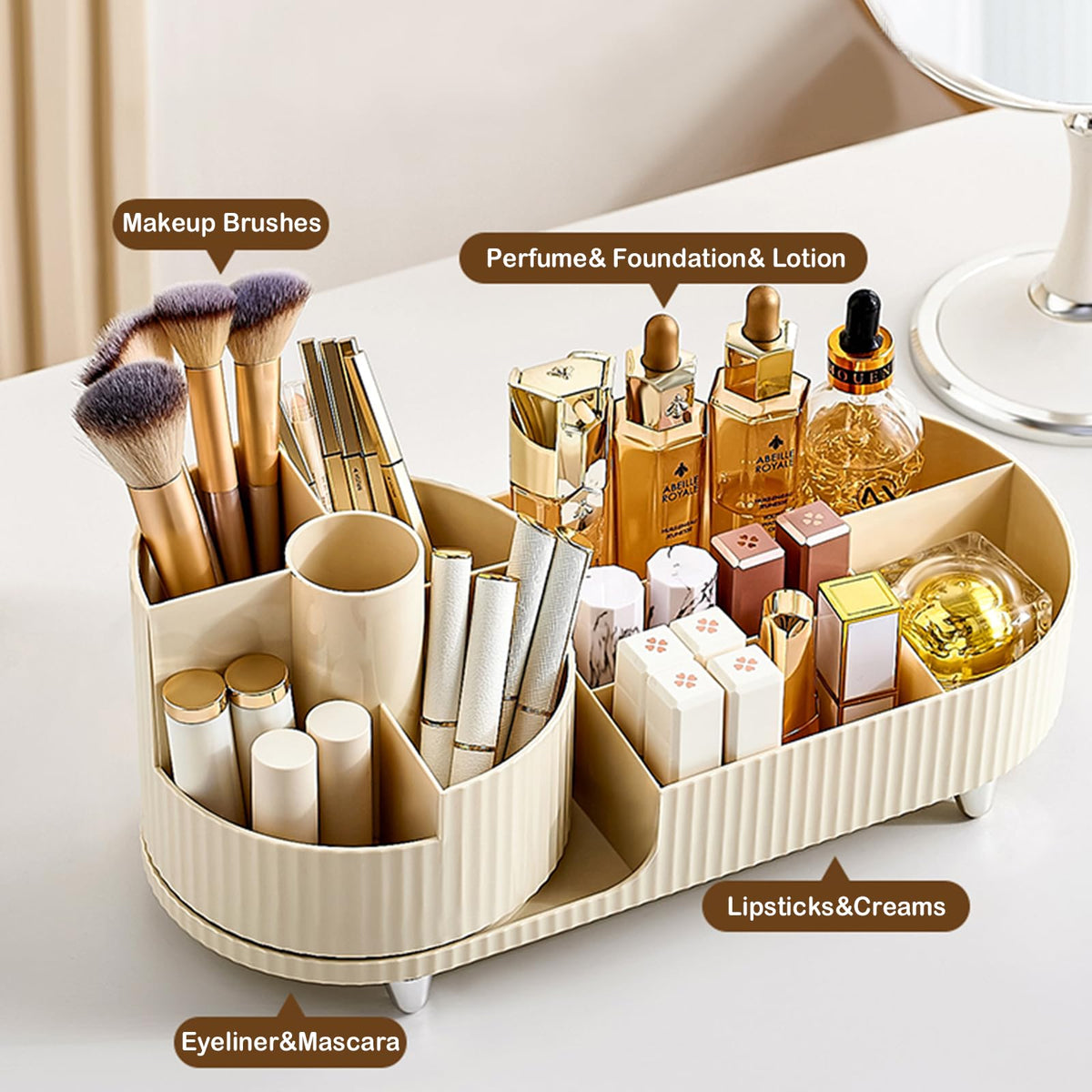 Détails des compartiments de l'organisateur de maquillage COMFYROOM