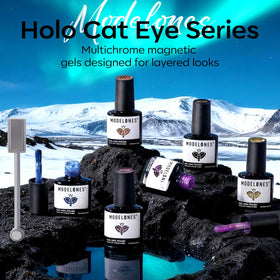 Détails des couleurs paillettes du vernis à ongles gel Cat Eye modelones