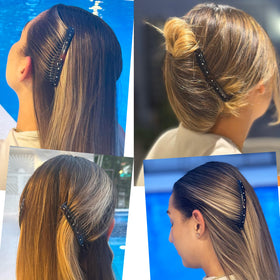 Détails des cristaux Swarovski sur le peigne à cheveux Camila