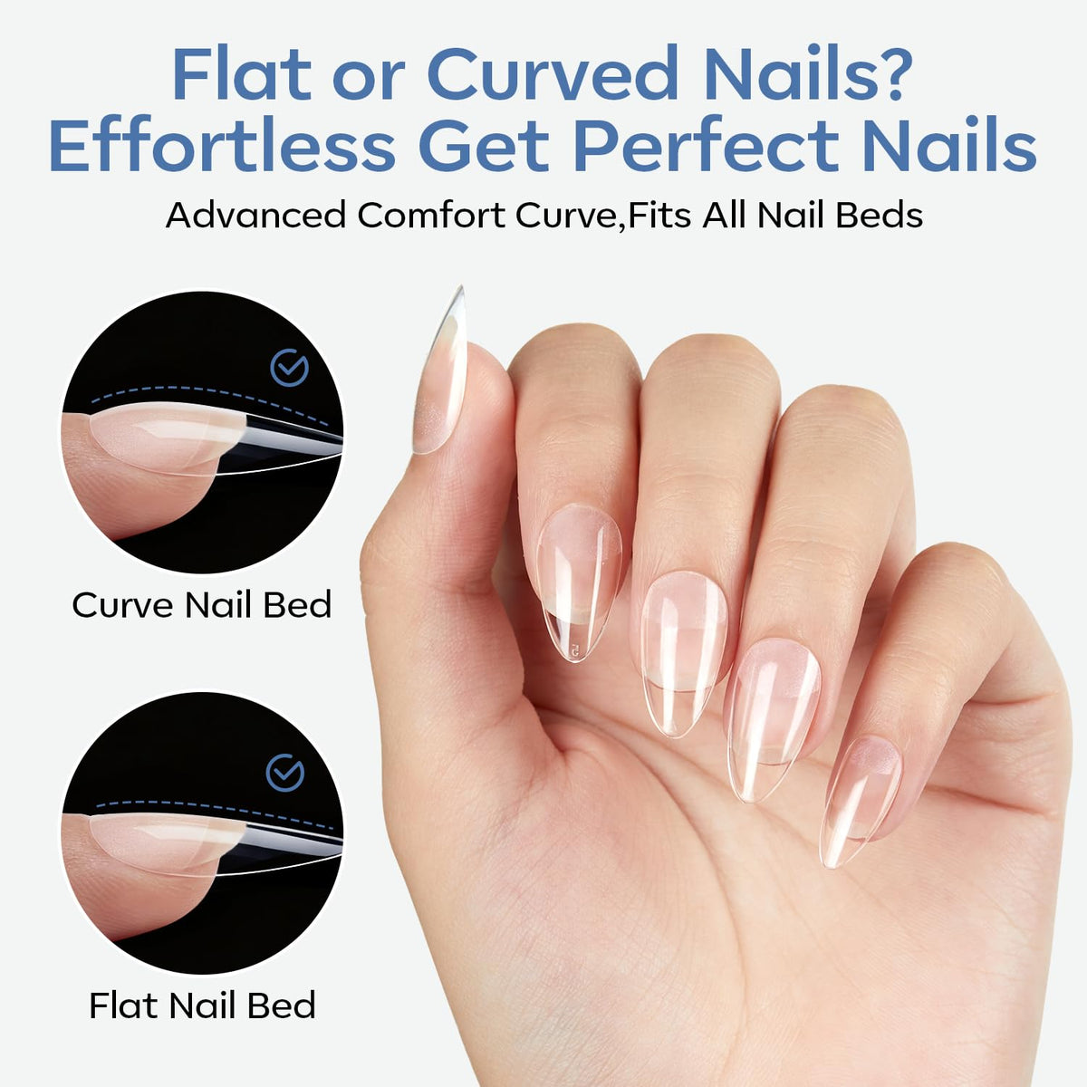 Détails des différentes tailles des tips d'ongles modelones