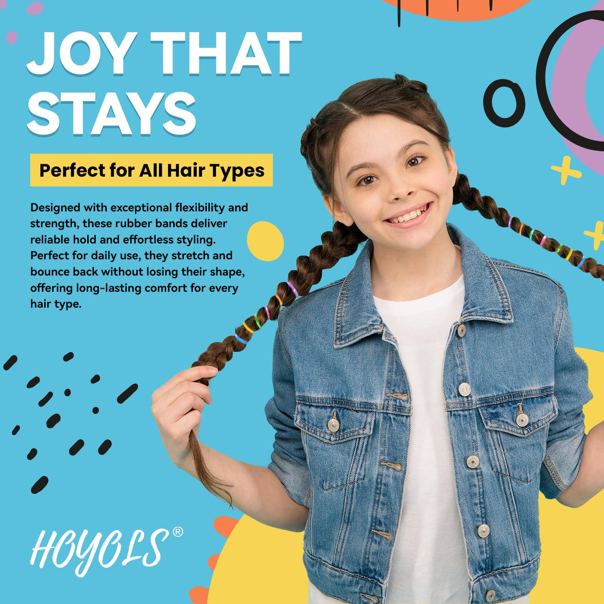 Détails des élastiques à cheveux HOYOLS en couleur rose