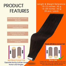 Détails des extensions capillaires Full Shine avec adhésif double face
