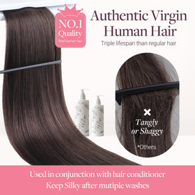 Détails des extensions capillaires GOO GOO montrant la texture soyeuse