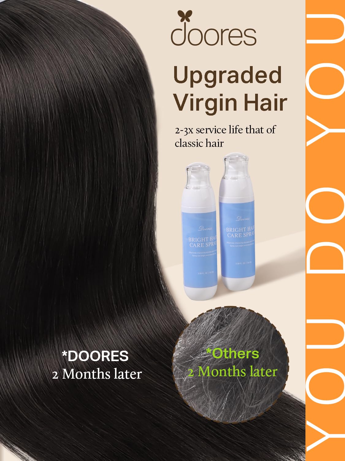 Détails des extensions de cheveux à adhésif DOORES