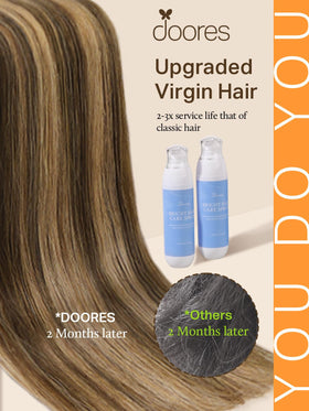 Détails des extensions de cheveux DOORES avec adhésif transparent