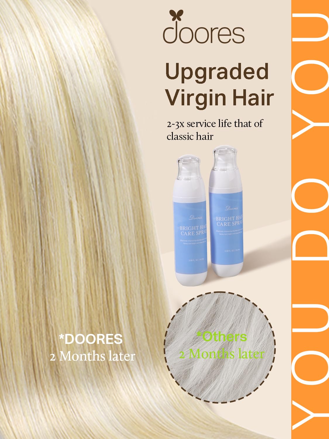Détails des extensions de cheveux DOORES avec ruban adhésif transparent