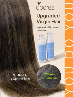 Détails des extensions de cheveux DOORES avec ruban transparent