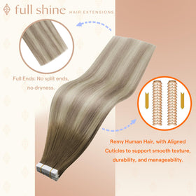 Détails des extensions de cheveux Fshine montrant la texture naturelle