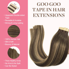 Détails des extensions de cheveux GOO GOO avec ruban