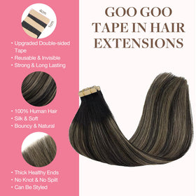 Détails des extensions de cheveux GOO GOO avec ruban hypoallergénique