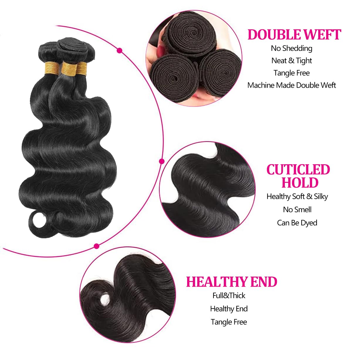 Détails des extensions de cheveux Smoothair montrant la texture soyeuse