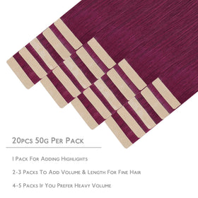 Détails des extensions de cheveux Wennalife avec ruban adhésif