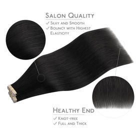 Détails des extensions de cheveux Wennalife en noir jais