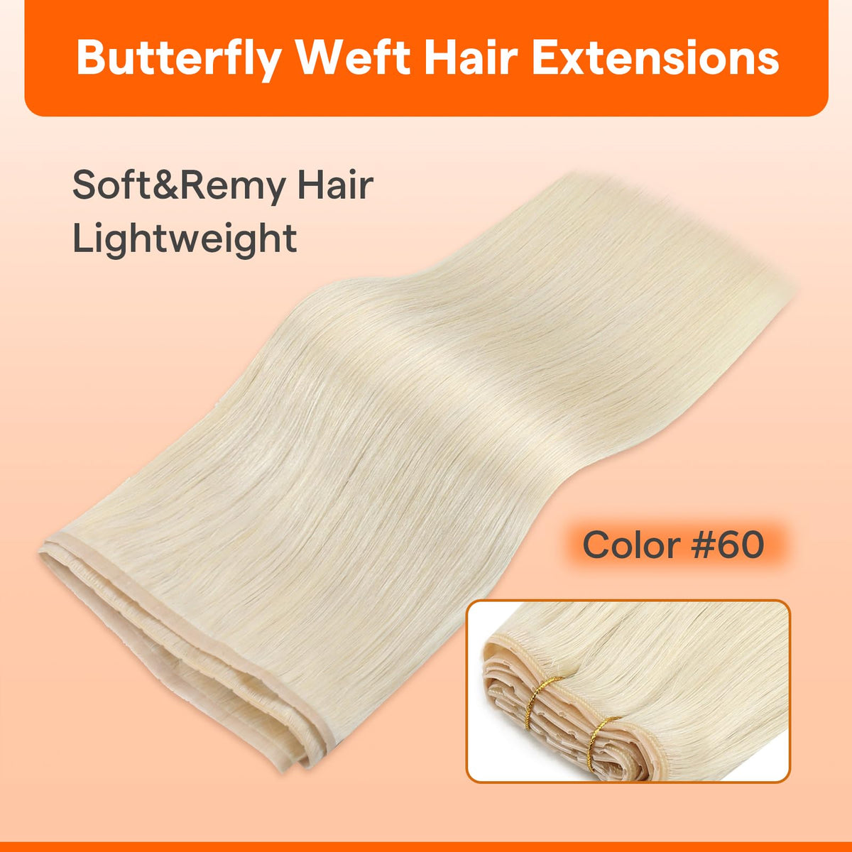 Détails des extensions Full Shine en cheveux remy avec texture soyeuse