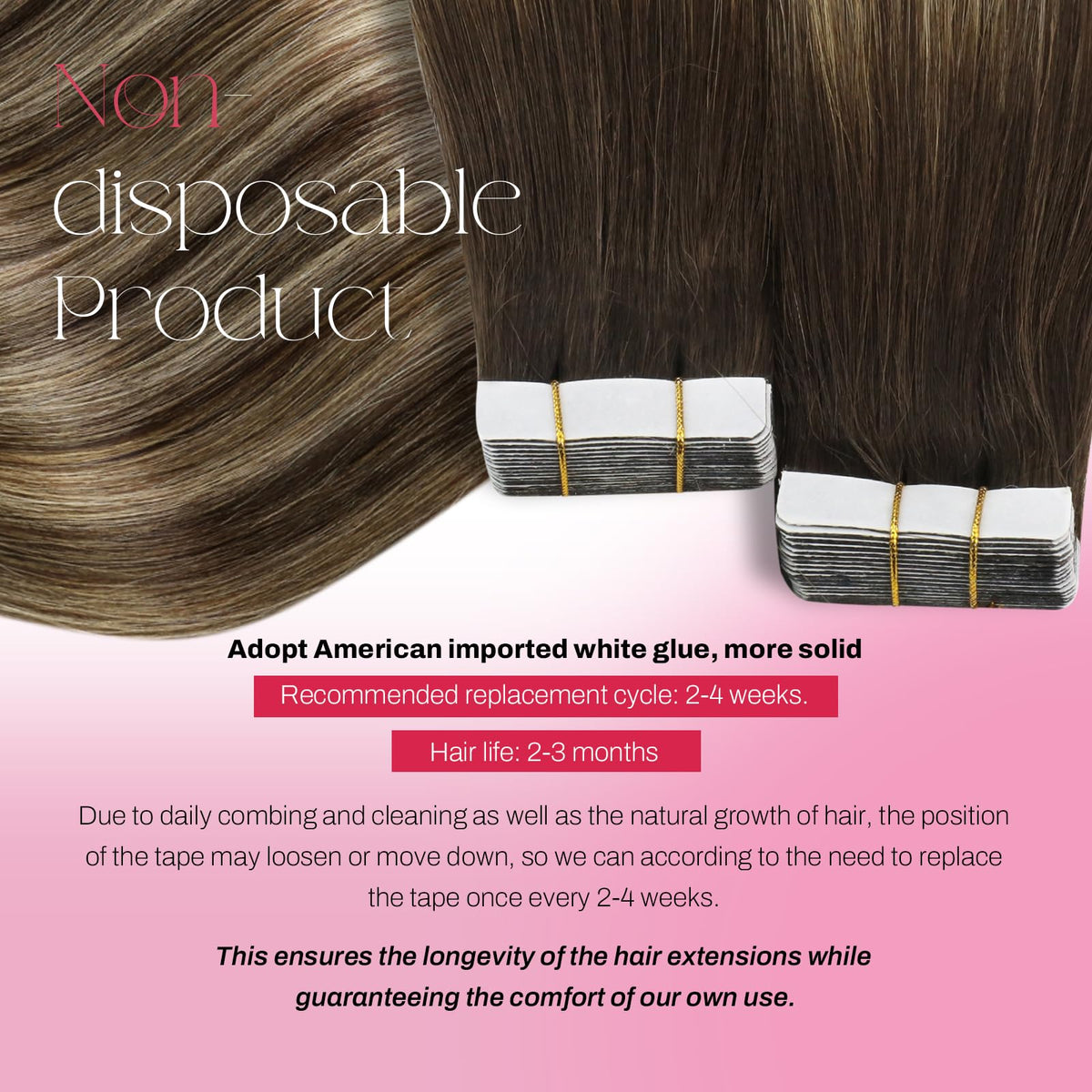 Détails des extensions Moresoo montrant la texture douce