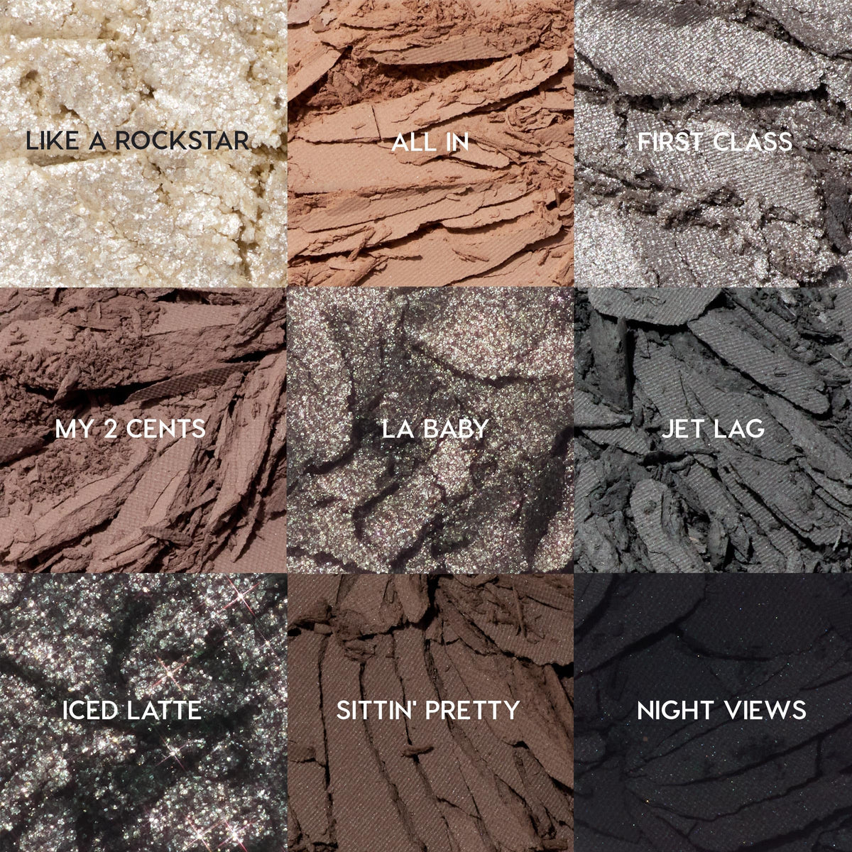 Détails des fards à paupières ColourPop avec textures scintillantes