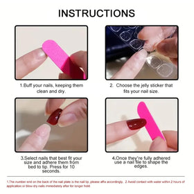 Détails des faux ongles avec paillettes et étoiles