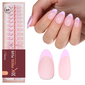 Détails des faux ongles beetles Purple French Tips avec plusieurs tailles