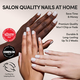 Détails des faux ongles blancs laiteux Glamnetic