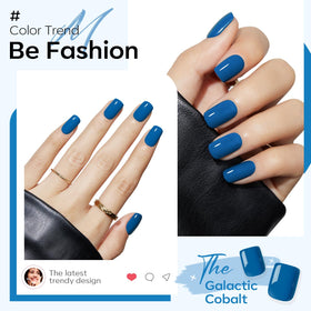 Détails des faux ongles bleus press-on de modelones, 16 tailles