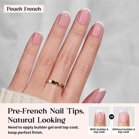 Détails des faux ongles carrés roses Beetles, longueur extra courte