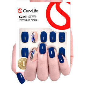 Détails des faux ongles CurvLife avec gel doux en vue rapprochée