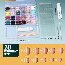 Détails des faux ongles Fandamei avec finition scintillante