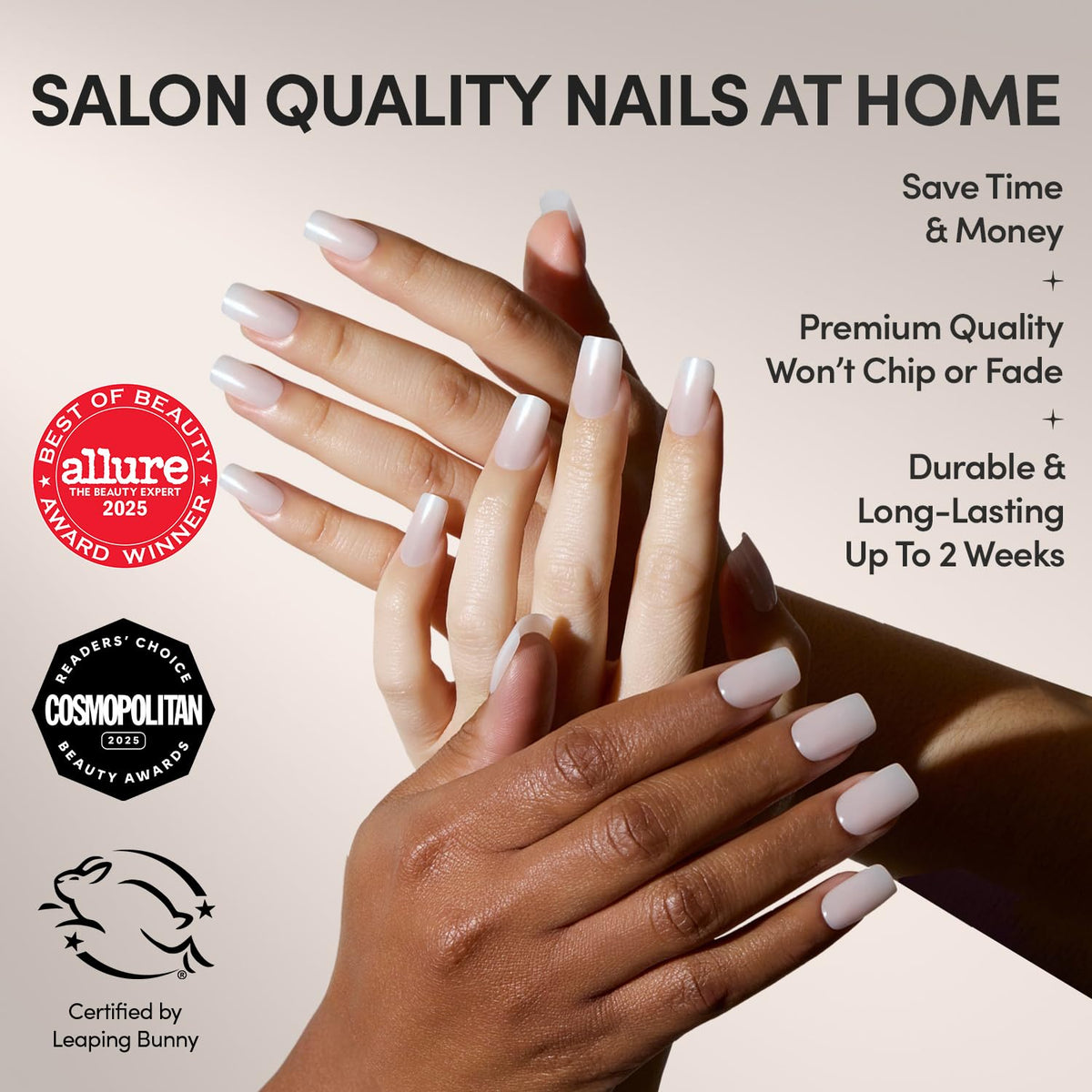 Détails des faux ongles Glamnetic avec finition glacée