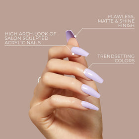 Détails des faux ongles KISS, taille et forme coffins