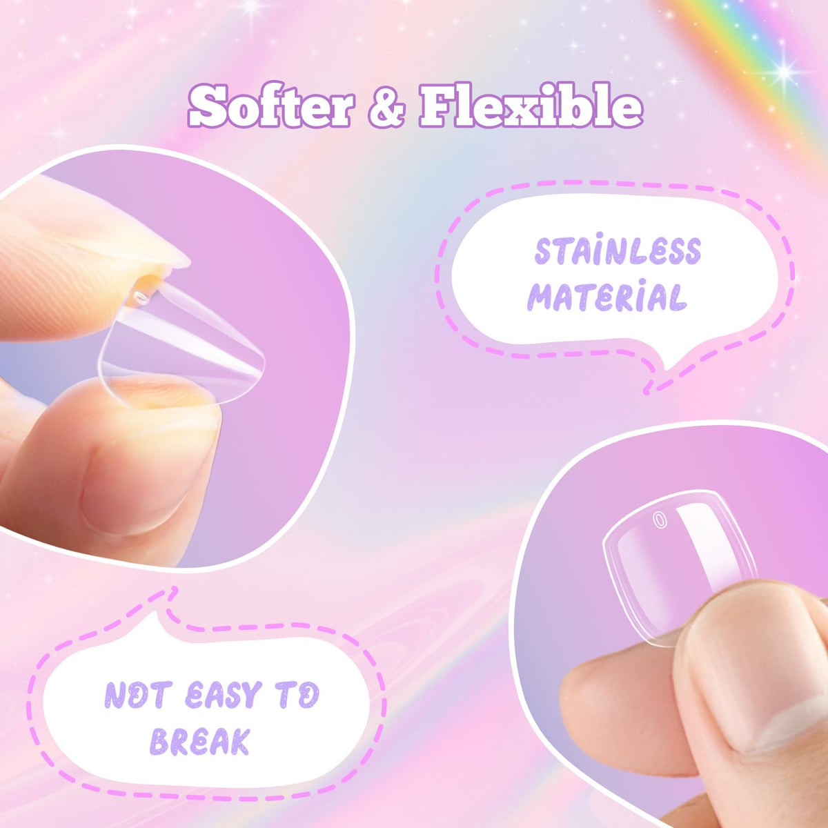 Détails des faux ongles krofaue en gel doux